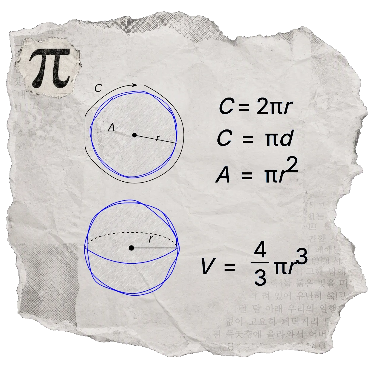 Pi constant and foundational formulas